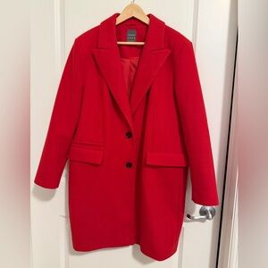 Primark Vibrant Red Dress Coat EUC